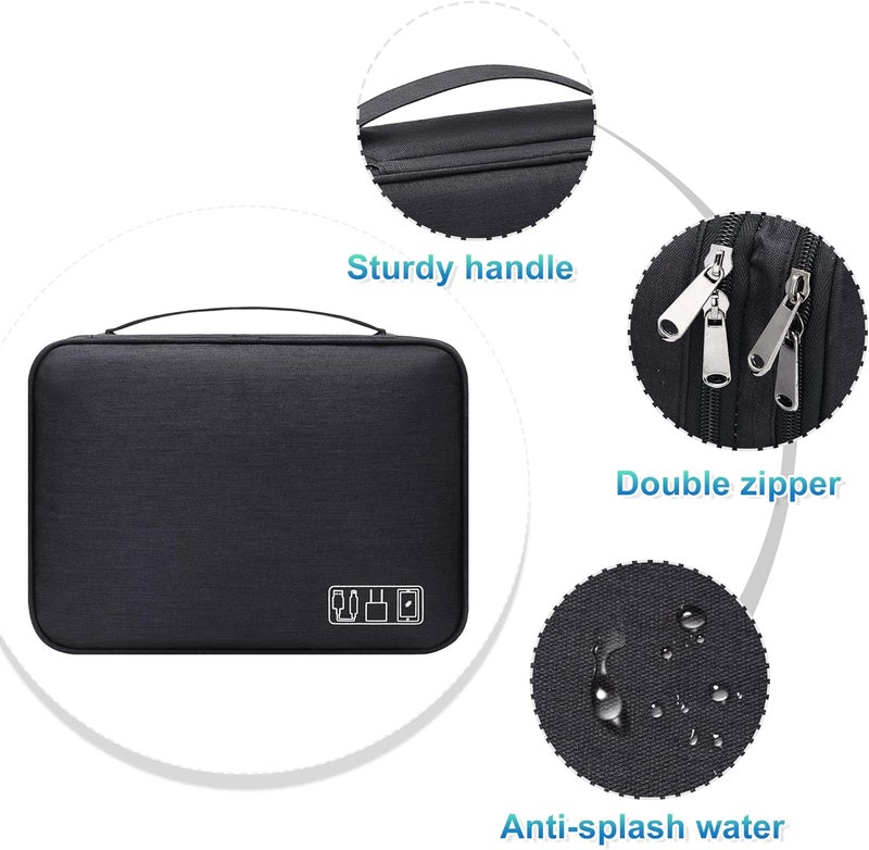 CILLA Electronics Organizer Travel, Travel Cord Organizer Case, Compact Electronics Accessories Bag for Cable, Cord, Charger, Phone - Image 4